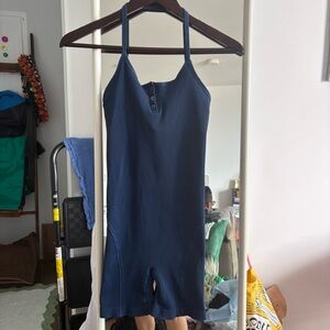 Madewell Navy Blue Halter activewear romper